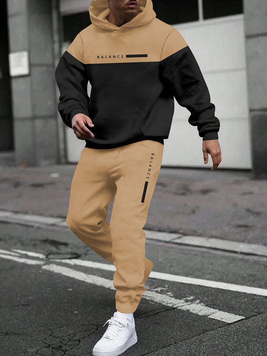 Balance Lässiges Kapuzenpullover- und Jogginghosen-Set für Herren